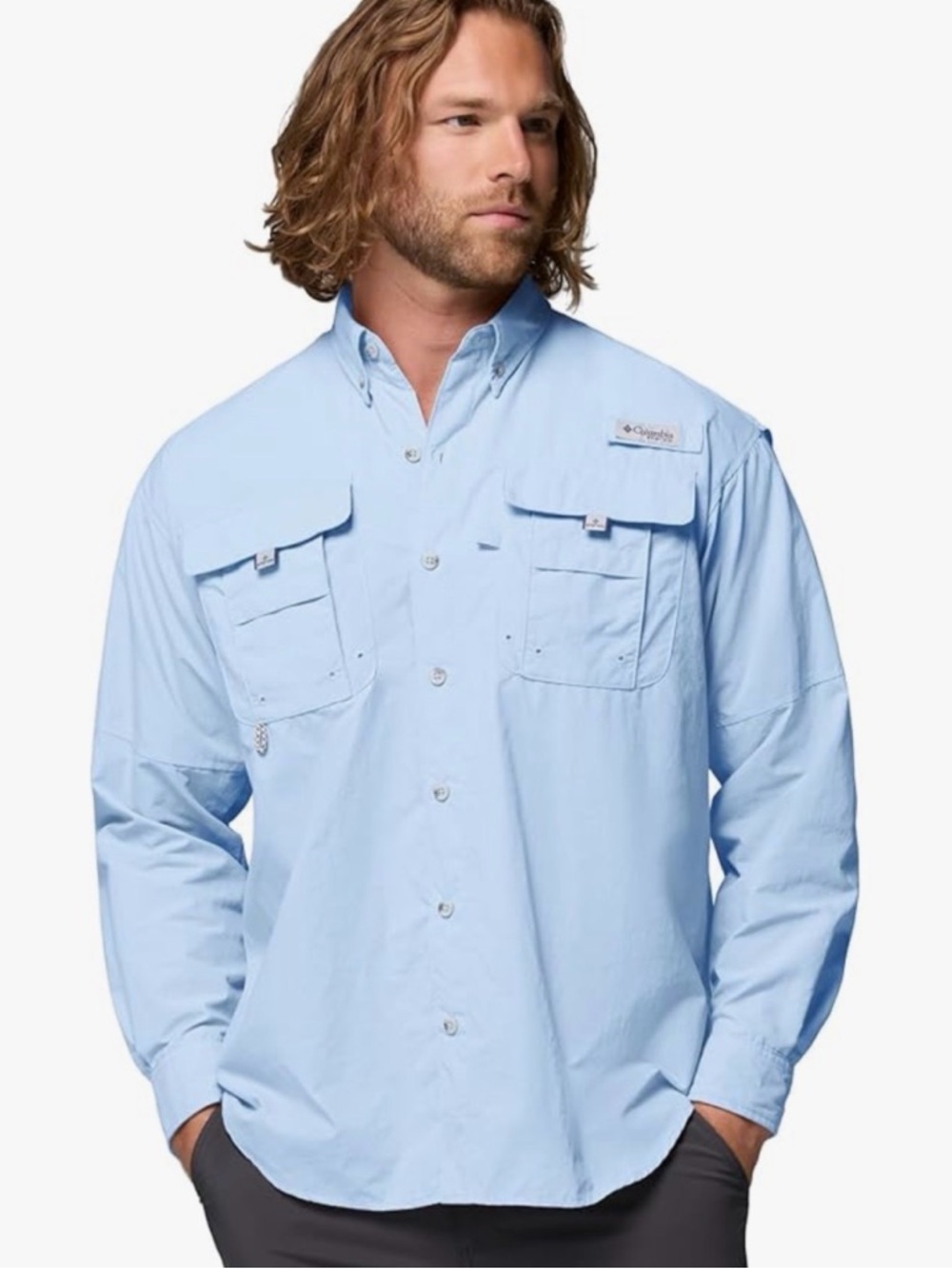 Columbia Men's Slate Blue Long-Sleeve Fishing Shirt - New Condition
